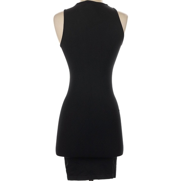 Zara Black Mini Dress Seamless Fringe Rhinestone Bodycon Dress NEW - Picture 3 of 7